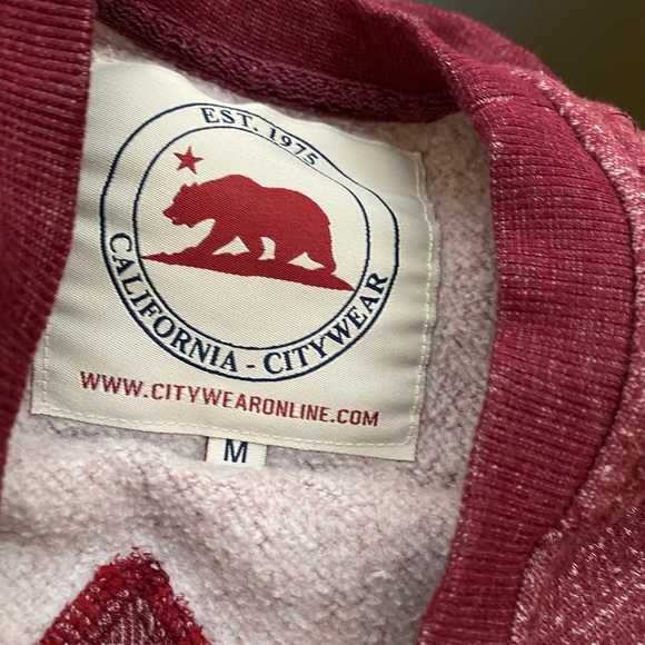 California Republic Bear M Maroon crewneck Sweatshirt vintage style,distressed - Picture 5 of 12
